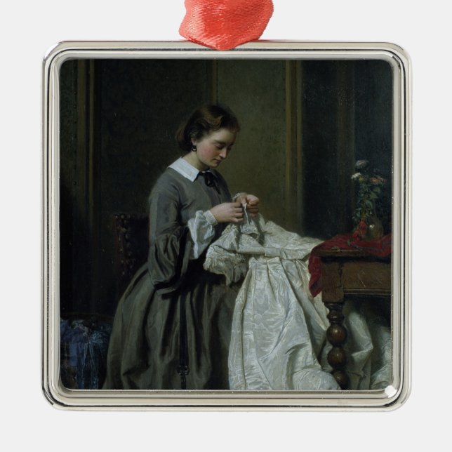 Ornamento De Metal A costureira (Frente)