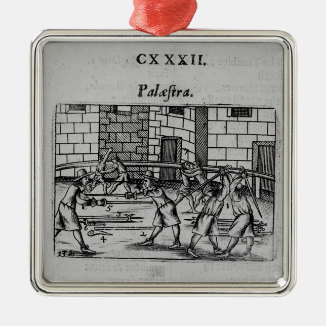 Ornamento De Metal A escola de cerco (Frente)