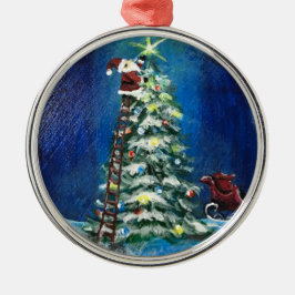 Ornamento De Metal A Estrela Está No Topo