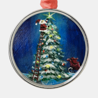 Ornamento De Metal A Estrela Está No Topo