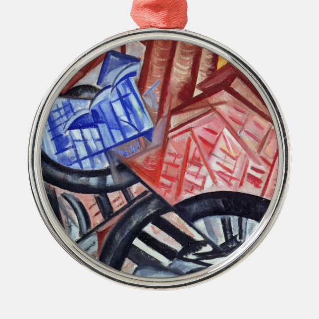 Ornamento De Metal A fábrica e a ponte (Frente)