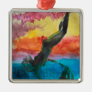 Ornamento De Metal A garota e o golfinho