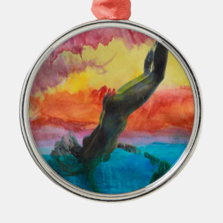 Ornamento De Metal A garota e o golfinho