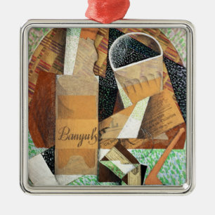 Ornamento De Metal A garrafa de Banyuls, 1914 (gouache & colagem)