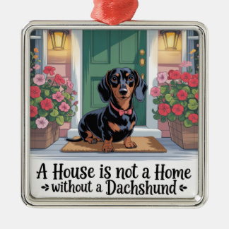 Ornamento De Metal A House Is Not A Home Without A Dachshund
