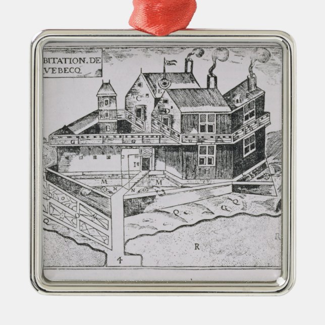 Ornamento De Metal A ideia de Champlain de Quebeque (Frente)