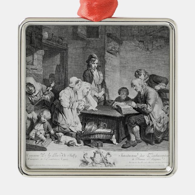 Ornamento De Metal A leitura da bíblia (Frente)