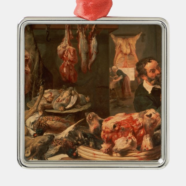 Ornamento De Metal A loja de carniceiro (Frente)