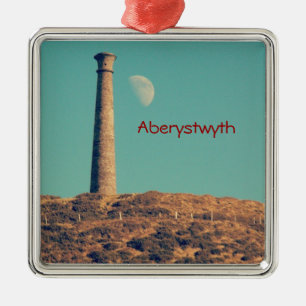 Ornamento De Metal A Lua e uma Torre: Aberystwyth