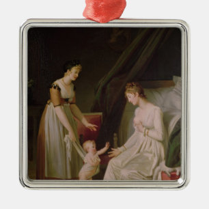 Ornamento De Metal A mãe amamentando