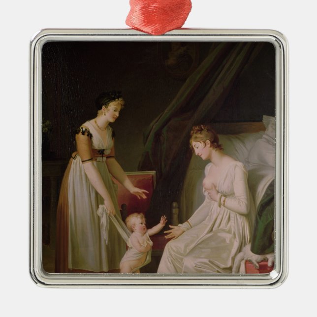 Ornamento De Metal A mãe amamentando (Frente)