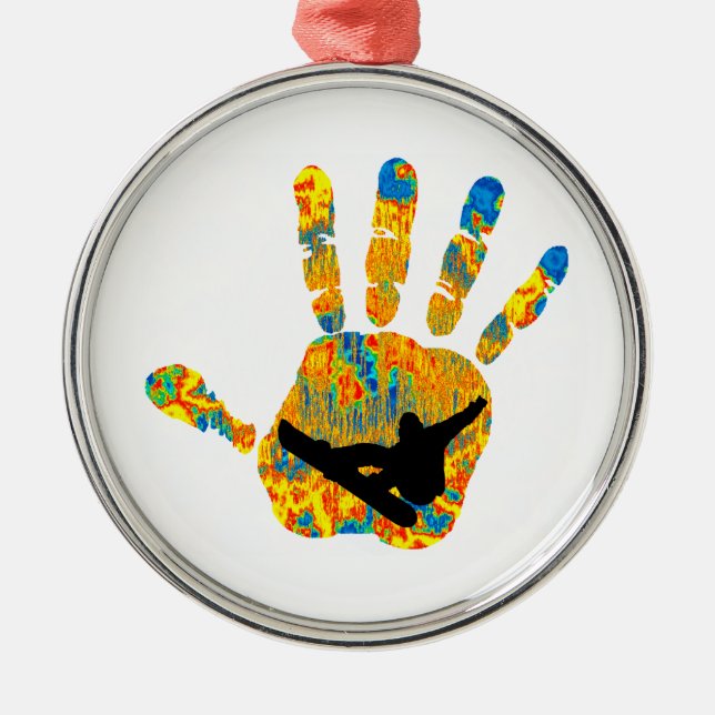 ORNAMENTO DE METAL A MANEIRA DOS SNOWBOARDS (Frente)