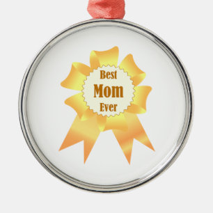 Ornamento De Metal A melhor mãe sempre ganhadora do Ouro, fita prêmio