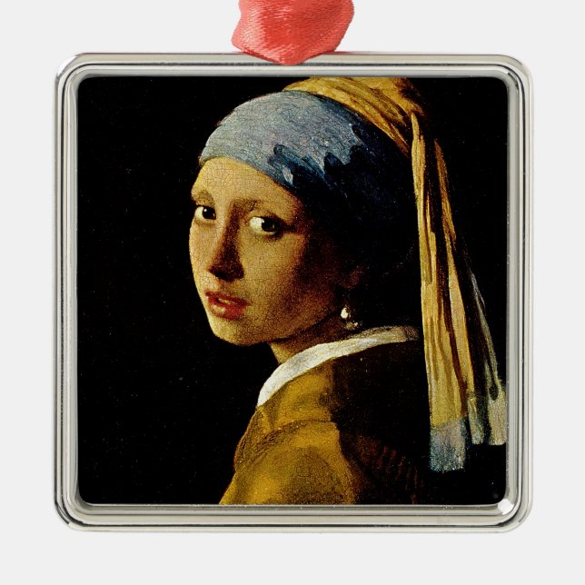 Ornamento De Metal A Menina com Turbo/Rapariga com o Brinco de Pérola (Frente)