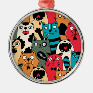 Ornamento De Metal A multidão de gatos