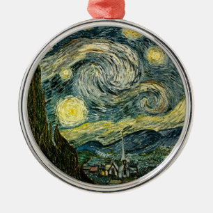 Ornamento De Metal A noite estrelado de Vincent van Gogh (1889)