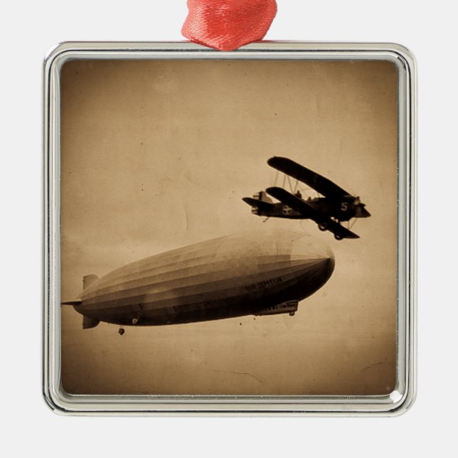 Ornamento De Metal A Nova Iorque 1928 do Graf Zepelim Approaching (Frente)