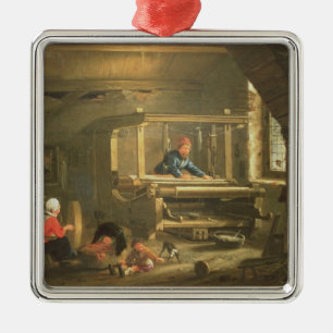 Ornamento De Metal A oficina de um tecelão, 1656 (óleo em canvas)