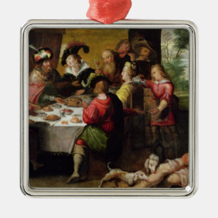 Ornamento De Metal A parábola do homem rico e do Lazarus