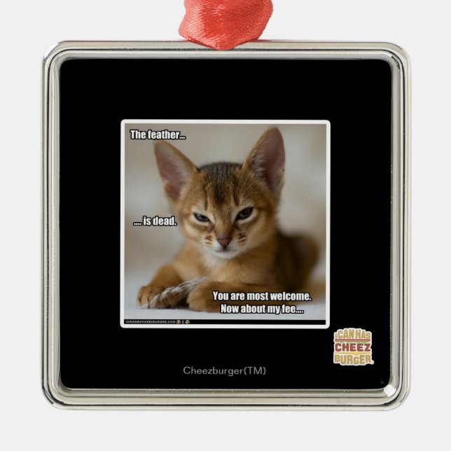 Ornamento De Metal A pena é morto. (Frente)