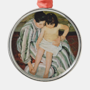 Ornamento De Metal A Pintura do Banho de Mary Cassatt Child