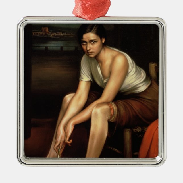 Ornamento De Metal A rapariga de fascínio (Frente)