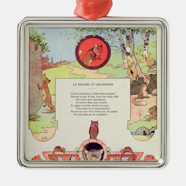 Ornamento De Metal A raposa e as uvas (Frente)