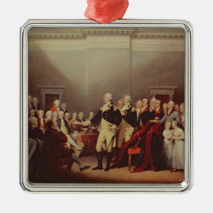 Ornamento De Metal A renúncia de George Washington
