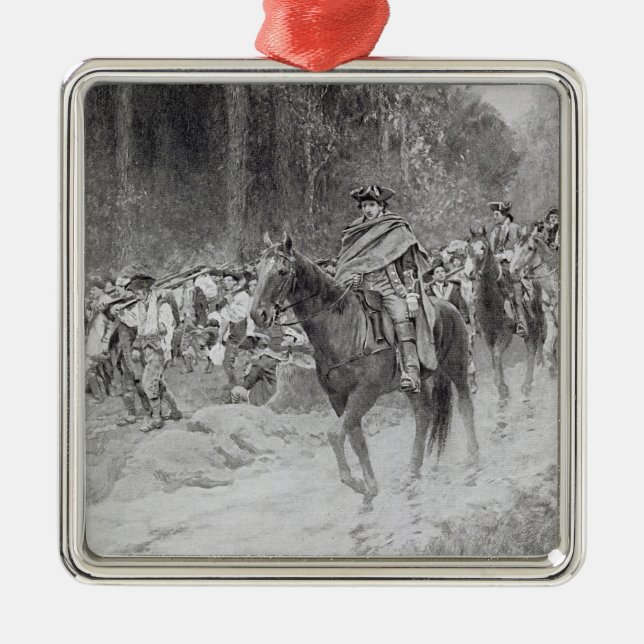 Ornamento De Metal A retirada de Washington dos grandes prados (Frente)