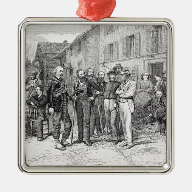 Ornamento De Metal A sala de clube de Zermatt em 1864, "da subida (Frente)