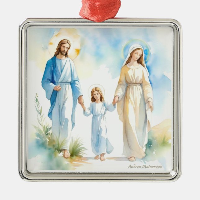 Ornamento De Metal A Santa Família (Frente)