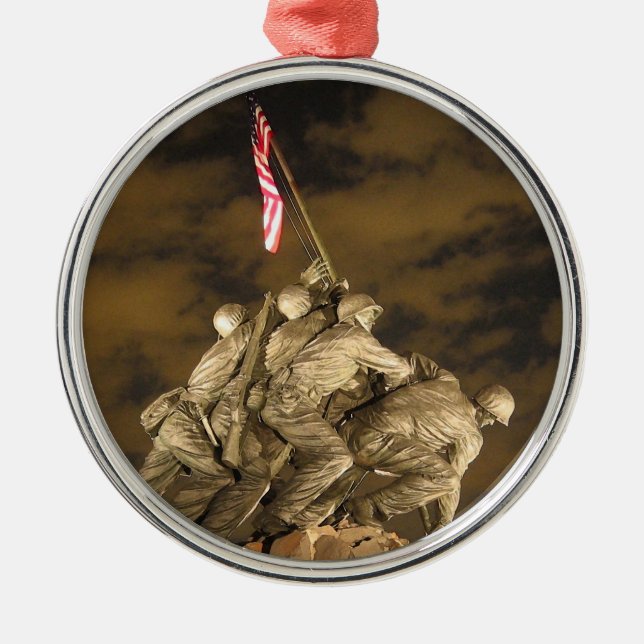 Ornamento De Metal A segunda guerra mundial Iwo Jima Arlington (Frente)