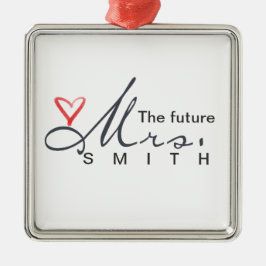 Ornamento De Metal A Sra. futura - personalize seus próprios!