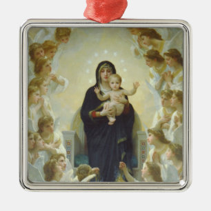 Ornamento De Metal A Virgem com Anjos