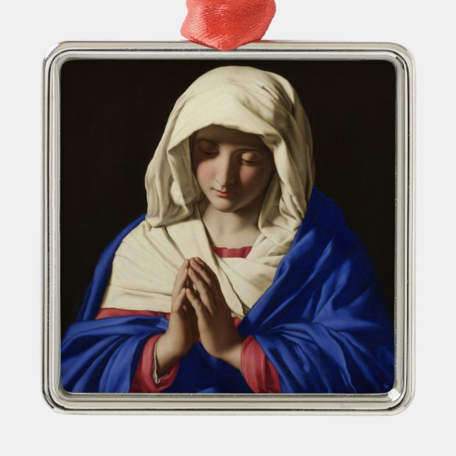 Ornamento De Metal A Virgem Maria na Oração (Frente)