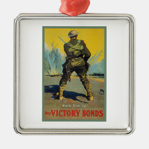 Ornamento De Metal A vitória liga-o para trás acima da propaganda W