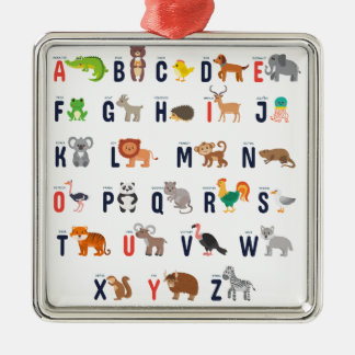 Ornamento De Metal ABCs animal - alfabeto