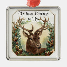 Ornamento De Metal Abençoações de Natal Deer