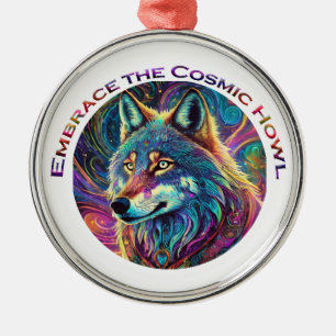 Ornamento De Metal Abrace o Lobo de Howl Cósmico