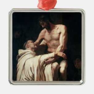 Ornamento De Metal Abraço St Bernard do cristo