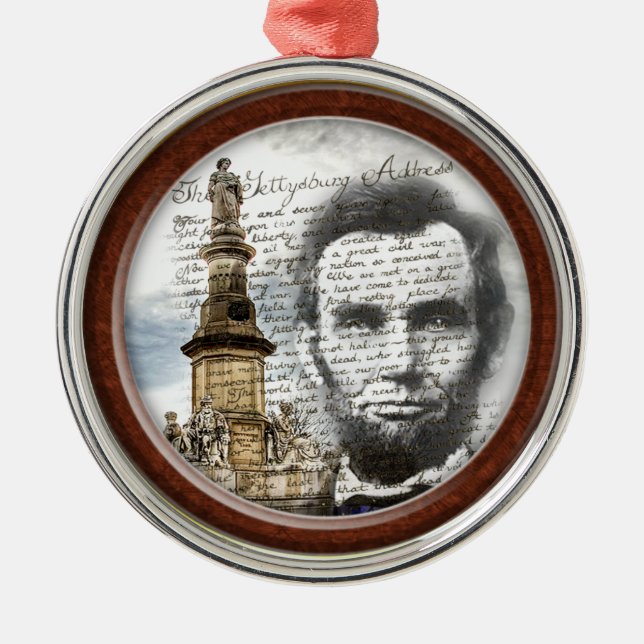 Ornamento De Metal Abraham Lincoln (Frente)