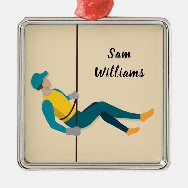 Ornamento De Metal Abseiling (Frente)