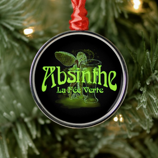Ornamento De Metal Absinthe La Fee Verte Fairy Com Vidro (Árvore)