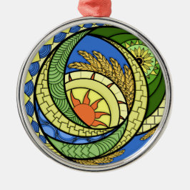 Ornamento De Metal Abstração. Impressão de tela estendida ucraniana