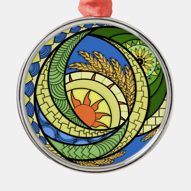 Ornamento De Metal Abstração. Impressão de tela estendida ucraniana (Frente)