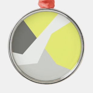 Ornamento De Metal Abstrato Art Energy Yellow Cinza