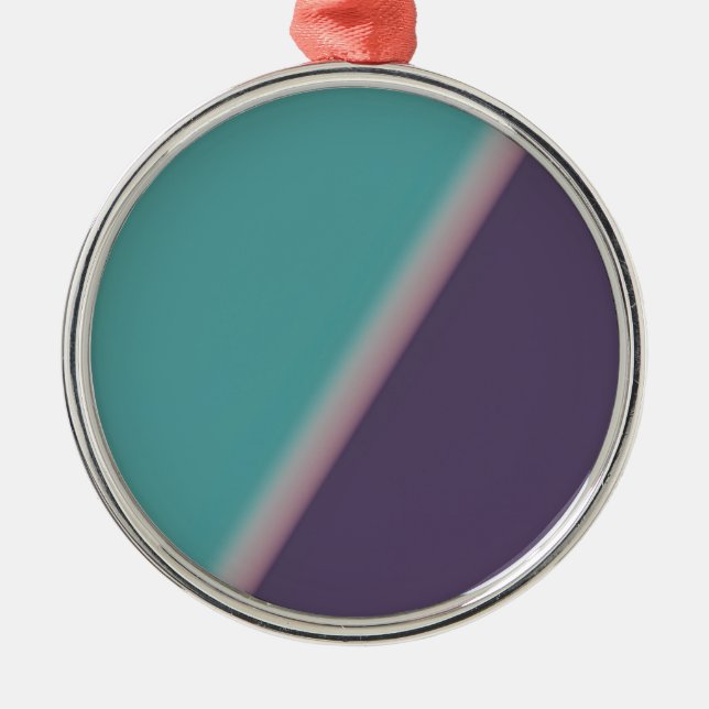 Ornamento De Metal Abstrato Art Turquoise Roxo (Frente)