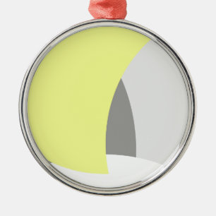 Ornamento De Metal Abstrato Art Yellow Cinza White