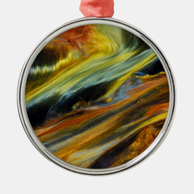 Ornamento De Metal abstrato Colorido de Pietersite (Frente)