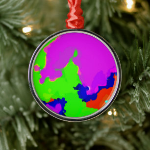 Ornamento De Metal Abstrato de multicores de arte colorida Splash 202